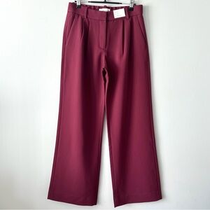 Abercrombie & Fitch Low Rise Wide Leg Tailored Pant | Burgundy | Size 26